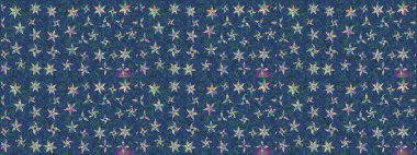 Çiçekli eskiz çizimi. Düz Çiçek Elementleri Tasarımı. Mavi renkli çiçekler. Renkli Yaz Teması çizim şablonu.