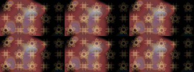 Kar tanelerinin soyut arkaplanlı Noel şablonu. Raster illüstrasyonu. Kahverengi, siyah ve bej renkler. Noel ve Yeni Yıl moda baskıları için tatil tasarımı.