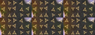 Kar tanelerinin soyut arkaplanlı Noel şablonu. Noel ve yeni yıl moda baskıları için tatil tasarımı. Raster illüstrasyonu. Gri, kahverengi ve yeşil kar taneleri. Renkler.