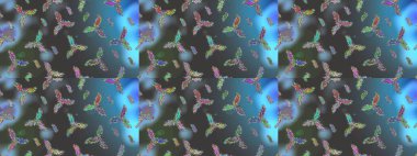 Karla süslenmiş Noel kar taneleri. Noel şenliği geçmişi. Raster illüstrasyonu.