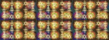 Retro tarzı, kış elementleri. Kar taneleri tasarımı. Modern soyut tasarım posteri, kapak, kahverengi, nötr ve sarı renkli kart tasarımı. Moda olmuş kar taneleri ve elementler Memphis kartları.