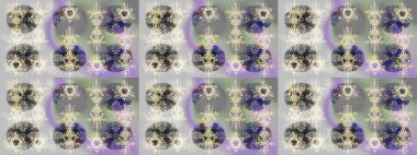 Tekstil için Lacy Fashion Print. Mandalas 'ın dekoratif dokusu. Lace Snowflakes 'in etnik kökü. Kumaş veya Duvar Kağıdı Tasarımı. Stilize Çiçekler. Raster illüstrasyonu. Halk Biçimi.