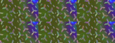 Son moda kar taneleri ve elementler onun kartlarını gösteriyor. Retro tarzı doku, soyut kış elementleri. Kar taneleri tasarımı. Muhteşem tasarım posteri, kapak, yeşil, mor ve mavi renkli kart tasarımı.