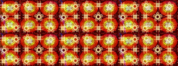 Kırmızı, turuncu ve sarı kar taneleri. Kar tanelerinin soyut arkaplanlı Noel şablonu. Renkler. Raster illüstrasyonu. Noel ve Yeni Yıl moda baskıları için tatil tasarımı.