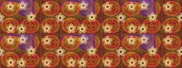 Kış konsepti Düz yatıyordu. Kahverengi, turuncu ve mor renkte kar tanelerinden oluşan kış deseni. Raster illüstrasyonu.