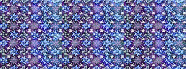 Kar tanesi raster deseni. Renkli arka planda izole tatlı kar taneleri. Mavi ve mor renkli kar taneleri. Raster illüstrasyonu.