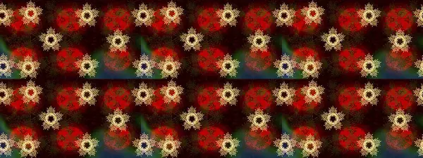 Kış kar taneleri, raster arka plan. Yüzey için tekrarlanan doku, ambalaj kağıdı, kahverengi, kırmızı ve siyah renkte kar tanesi.