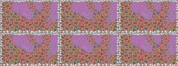 Raster illüstrasyonu. Tarafsız, pembe ve bej renkli şirin kelebekler. Renkli kelebeklerin kusursuz arka planı. Ambalaj kağıtları ve duvar kağıtları için güzel bir arkaplan, kumaş tasarımı, kağıt..