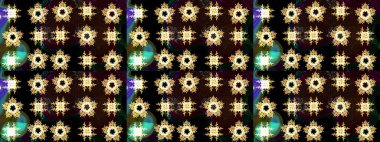 Siyah, kahverengi ve sarı renkli kar taneleri. Noel stili. Raster illüstrasyonu.