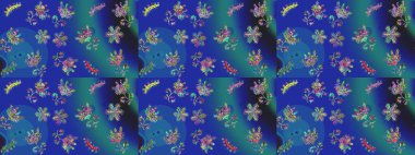 Kar tanelerinin soyut arkaplanlı Noel arkaplanı. Mavi, yeşil ve mor kar taneleri. Noel için tatil tasarımı, yeni yıl moda baskıları. Güzel tasarım. Raster illüstrasyonu.