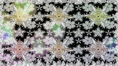 Raster illüstrasyonunda kusursuz çiçek deseni. Gri renkli çiçekler. Renkli Yaz Temalı Kusursuz Arkaplan. Düz Çiçek Elementleri Tasarımı.