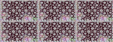 3 boyutlu çiçekler, pürüzsüz. Raster illüstrasyonu. Kahverengi renklerde.