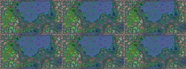 Kumaş, kağıt, ambalaj kâğıdı ve duvar kağıdı tasarımı için hoş bir arka plan. Mavi arka planda kelebek deseni var. Raster illüstrasyonu.