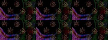 Siyah renkli çiçekler. Çiçek süslemeli çizim deseni. Raster illüstrasyonu.