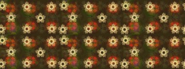 Kahverengi renkte kahverengi papatya deseni. Kahverengi renklerde. Raster illüstrasyonu.