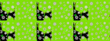 Yeşil renklerde. Raster illüstrasyonu. Çiçekli güzel suluboya desen.