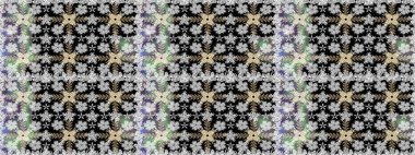 Çiçekli karalama şeklinde Raster çiçek deseni. Gri renkte yaz çiçekleri. Raster illüstrasyonu.