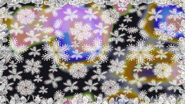 Düz Çiçek Elementleri Tasarımı. Renkli Bahar Temalı Kusursuz Arkaplan. Çiçekli, kusursuz bir arkaplan. Çocuk stili.