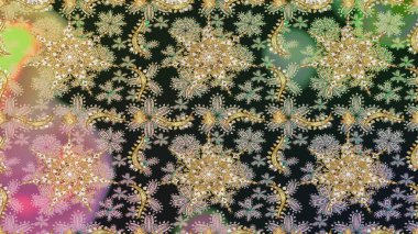 Doğulu stil, altın elementli gri renkli altın desenli arabesk yapar. Raster altın desen. Kusursuz kıvırcık saçlar..