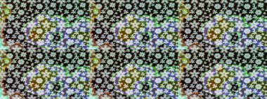 Raster resim. Çiçek desenli çiçek ve yaprakları ile. Sevimli küçük çiçek desenle.