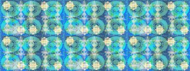 Mavi, nötr ve yeşil renklerde suluboya kar taneleri. Kışın sembolü. Güzel dekorasyon. İllüstrasyon kar tanesi.