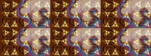 Raster illüstrasyonu. Şirin çiçekli eskiz deseni ve kahverengi renkli yapraklar, suluboya çiçek deseni, duvar kağıdı, kart veya kumaş için fayanslı.