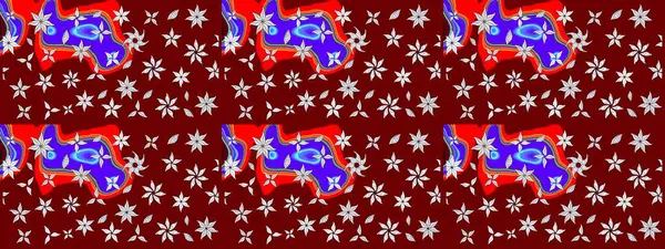 Küçük çiçekteki sevimli çiçek deseni. Kırmızı renkte çiçekler.