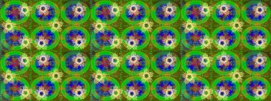 Kar tanesi renkli desen. Snowflakes desen. Raster kar taneleri arka plan. Renk arka plan üzerinde izole soyut kar taneleri ile düz tasarım. Raster illüstrasyon.