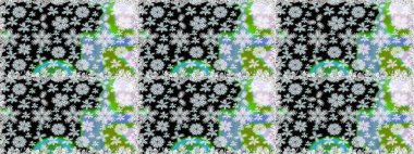 Sabıka fotoğraflarında, bebek kıyafetlerinde, duvar kâğıtlarında, paket kutularında falan kullanılabilir. Zarif, parlak ve pürüzsüz siyah çiçek deseni tasarımı.