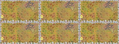 Çizim, karalama, karalama. Raster illüstrasyonu. Sonsuz. Tekrarlanan kelebekler. Elle çizilmiş sevimli, kızsı, pürüzsüz desen..