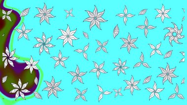 Mavi renklerde. Anti-stres için soyut örnek sayfası. Raster illüstrasyonu.