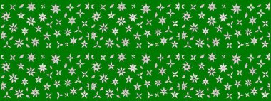 Çiçekli karalama şeklinde Raster çiçek deseni. Yumuşak, yaz çiçekli arka plan. Yeşil renkte çiçekler.