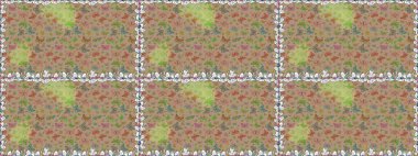 Kitap sayfaları için çiçek ormanlarında uçan güzel kelebekler. Bej ve nötr renklerde resimler. Raster illüstrasyonu. Kusursuz renksiz desen. Fantezi güzel illüstrasyon.