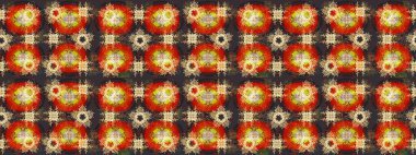 Kış konsepti Gri, kahverengi ve kırmızı renkte kar tanelerinden oluşan kış deseni. Raster illüstrasyonu. Düz yatıyordu.