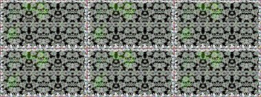 Raster illüstrasyonu. Klasik çiçek tasarımı elementleri. Gri kıvırcık çiçekler gri renkte şekillenir.