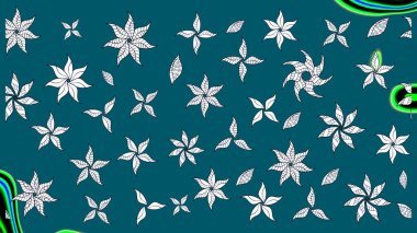 Düz Çiçek Elementleri Tasarımı. Renkli Bahar Teması eskiz kalıbı. Güzel kumaş deseni. Raster illüstrasyonunda çiçek deseni çizimi.