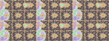 Eskiz desenli oryantal süs. Raster altın tekstil baskısı. Çiçek kiremitleri. Kahverengi renklerde altın desenler ve altın elementler. İslam tasarımı.