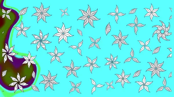 Mavi renklerde. Anti-stres için soyut örnek sayfası. Raster illüstrasyonu.