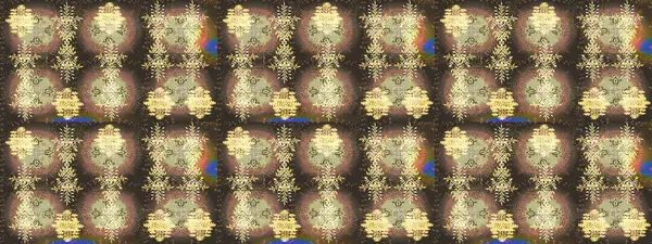 Sanat terapisi tarzı zen çizim için kahverengi, bej ve nötr mandala şeklinde kar taneleri. El çizimi, dövme stili, kumaş tasarımı ve Raster illüstrasyonunda kartlar..