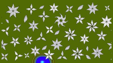 Güzel kumaş deseni. Renkli Bahar Teması eskiz kalıbı. Düz Çiçek Elementleri Tasarımı. Raster illüstrasyonunda çiçek deseni çizimi.