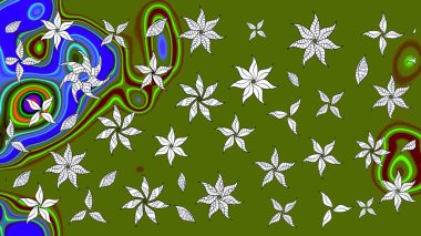 Raster çiçekli arka plan. Güzel kumaş deseni. Düz Çiçek Elementleri Tasarımı. Renkli Yaz Temalı eskiz kalıbı. Yazdır. Güzel çizim şekli..