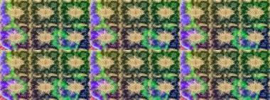 Yeşil renkli, altın elementli Raster eskiz deseni. Tasarım için Damask çizim deseni.