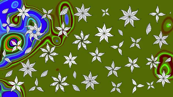 Raster çiçekli arka plan. Güzel kumaş deseni. Düz Çiçek Elementleri Tasarımı. Renkli Yaz Temalı eskiz kalıbı. Yazdır. Güzel çizim şekli..