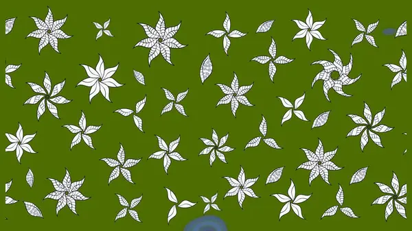 Yeşil renklerde. Raster illüstrasyonu. Yeşil renkte yeşil papatya deseni.