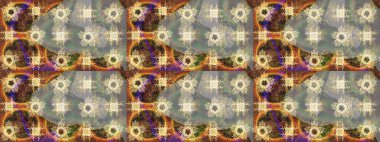 Moda baskısı, albüm, ambalaj kağıdı ve duvar kağıdı için zarif dekoratif süslemeler. Gri renkli şirin çiçekler. Raster illüstrasyonu. Küçük çiçekli basit bir çiçek çizimi..