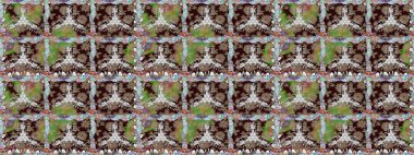 Kahverengi çiçekli kusursuz desen, suluboya çiçek deseni, sevimli çiçek, duvar kağıdı, kart veya kumaş için fayanslı. Raster - stok.