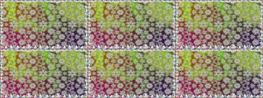 Elle boyanmış suluboya, dikişsiz çiçekler ve bitkiler. Yeşil renkte çiçekler.