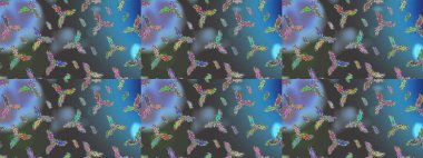 Basit bir kar tanesi. Mavi, gri ve yeşil renklerde şirin kar taneleri. Soyut duvar kâğıdı, ambalaj dekorasyonu. Kışın sembolü, mutlu noeller, mutlu yeni yıl kutlaması Raster illüstrasyonu..