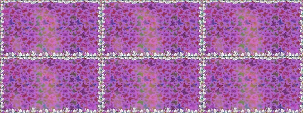 Raster geleneksel halk güzel dekoru menekşe ve mor arka plan giyim tasarımı için. Sevimli moda kelebekler.