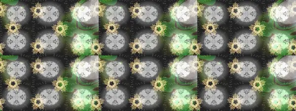 Raster illüstrasyonu. Noel stili. Gri, nötr ve yeşil renklerde kar taneleri.